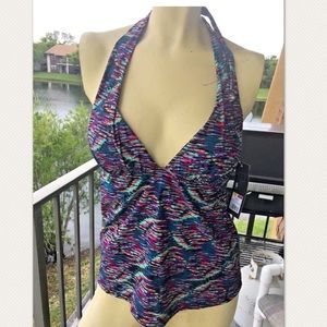 Mossimo halter tankini top - multi colored! NWT